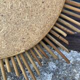 Vintage rattan sun mirror