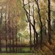 1950s Landscape, Framed Forest Landscape Oil Painting, Forest Oil Painting
