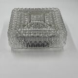 Square ceiling light in embossed molded glass