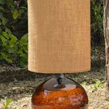 Large blown glass and jute table lamp, 1970