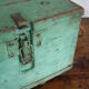 Green vintage wood tool case