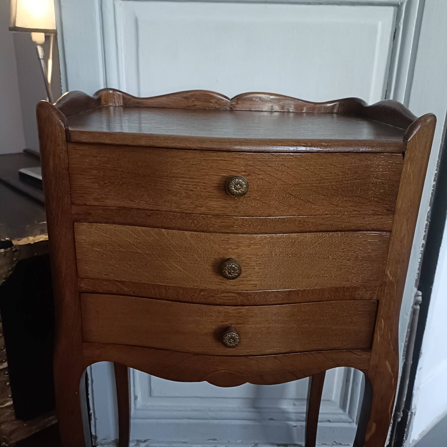 Vintage bedside table with 3 drawers