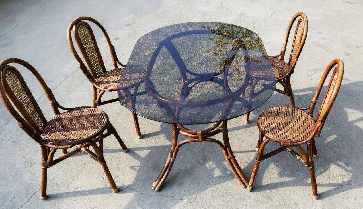 Vintage Rattan and Cane Dining Room