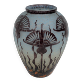 Vase Artistique en Verre Le Verre Français Art Nouveau par Charles Schneider, 20