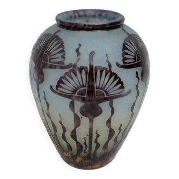 Vase Artistique en Verre Le Verre Français Art Nouveau par Charles Schneider, 20