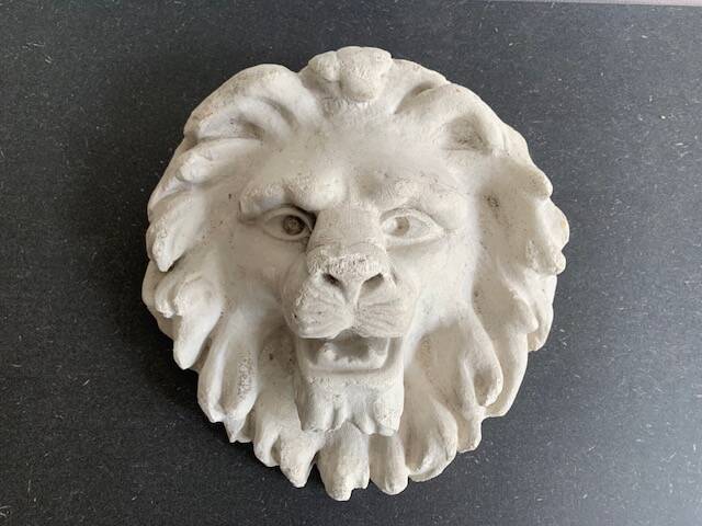 Plaster lion head, early 20th century, Academy of Fine Arts of Saint Gilles, Belgium