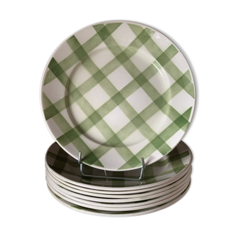 Flat plate in earthenware Orchies Mill of Wolves service Nappe