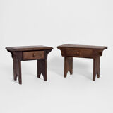Paire de tables de chevet tabourets, années 1920