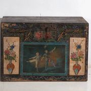 Antique Chinese chest painted in pine wood – China, circa 1900