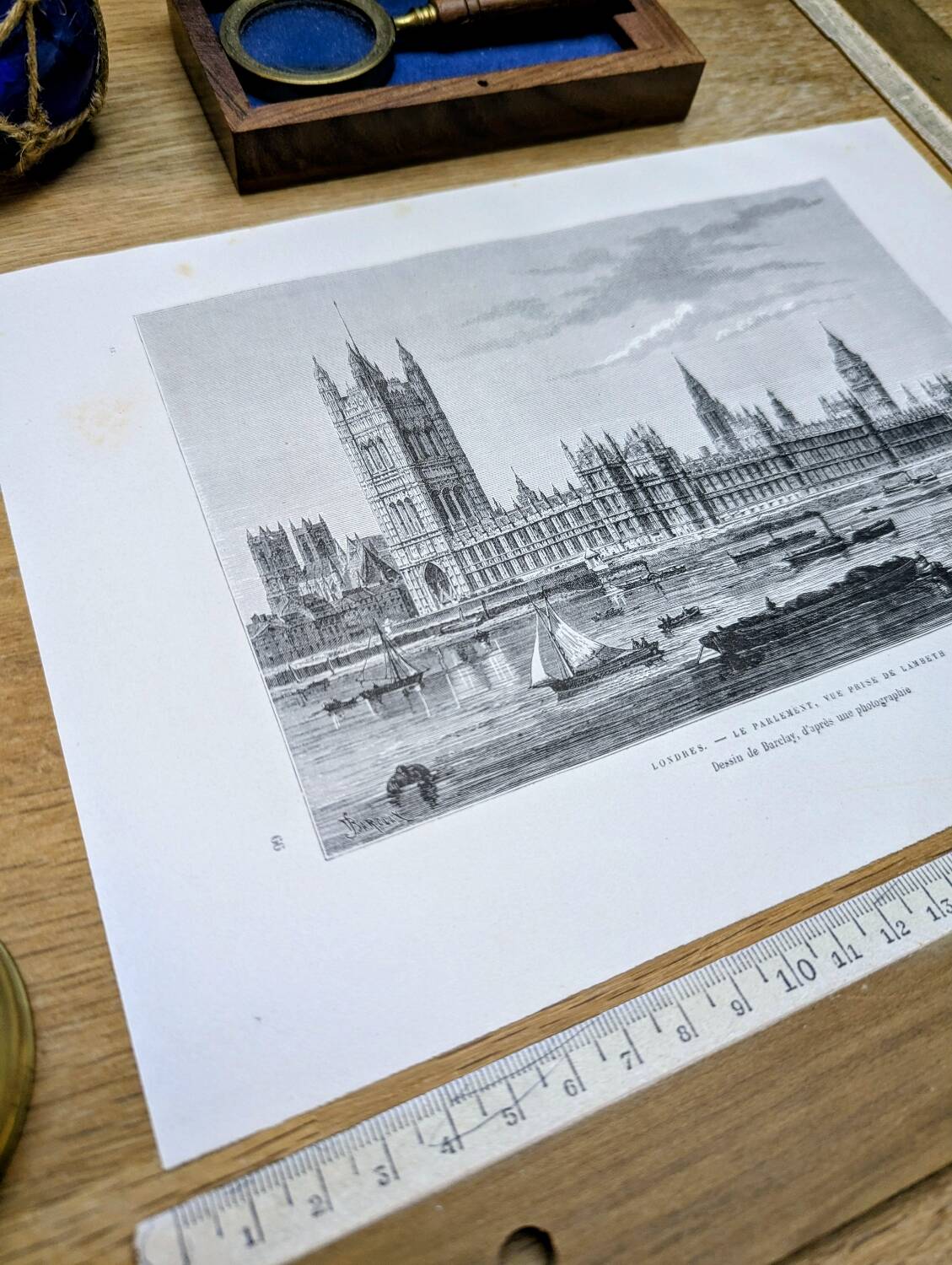 Londres, le parlement, illustration imprimée en 1879.