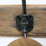 Wall coat rack hook wrought iron wood