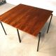 Minimalist walnut & steel stacking side tables, 1960s, Set of 2