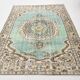 5x8 Green & Cream Oriental Vintage Rug 157x235Cm SK 24776