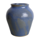 Blue and beige ceramic vase signed