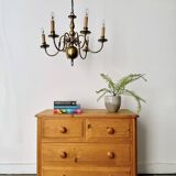 Vintage 6 Arm Brass Dutch Chandelier