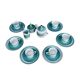 Service en porcelaine turquoise de Kahl, Allemagne, années 1960.