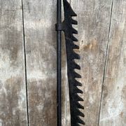 Old black wrought iron fireplace rack 18th century vintage