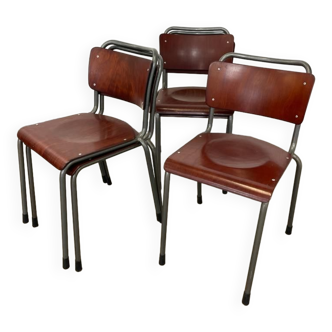 Lot of vintage Gispen school chairs. From the 50s, origin Netherlands