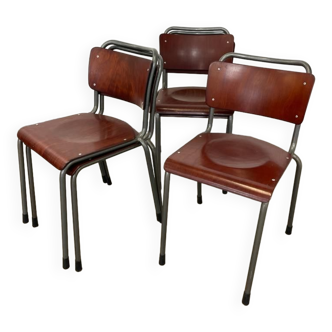 Lot de chaises d’école vintage Gispen. Des années 50, origine Pays-Bas