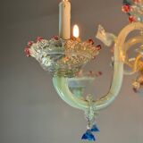 Venetian chandelier in multi-colored Murano glass, 11 light arms on two levels circa 1880