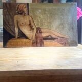 Tableau ancien Nu féminin époque Art Deco