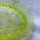 Fruit cup in yellow wealine moulded crystal 19th / 20th century