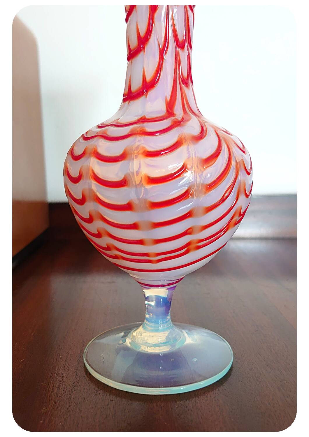 Vase Opaline Vintage de Style Murano