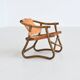Espri safari chair in cognac leather and bamboo IKEA Sweden 1970