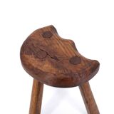 Pair of wooden tripod stools, mountain work, 1950s