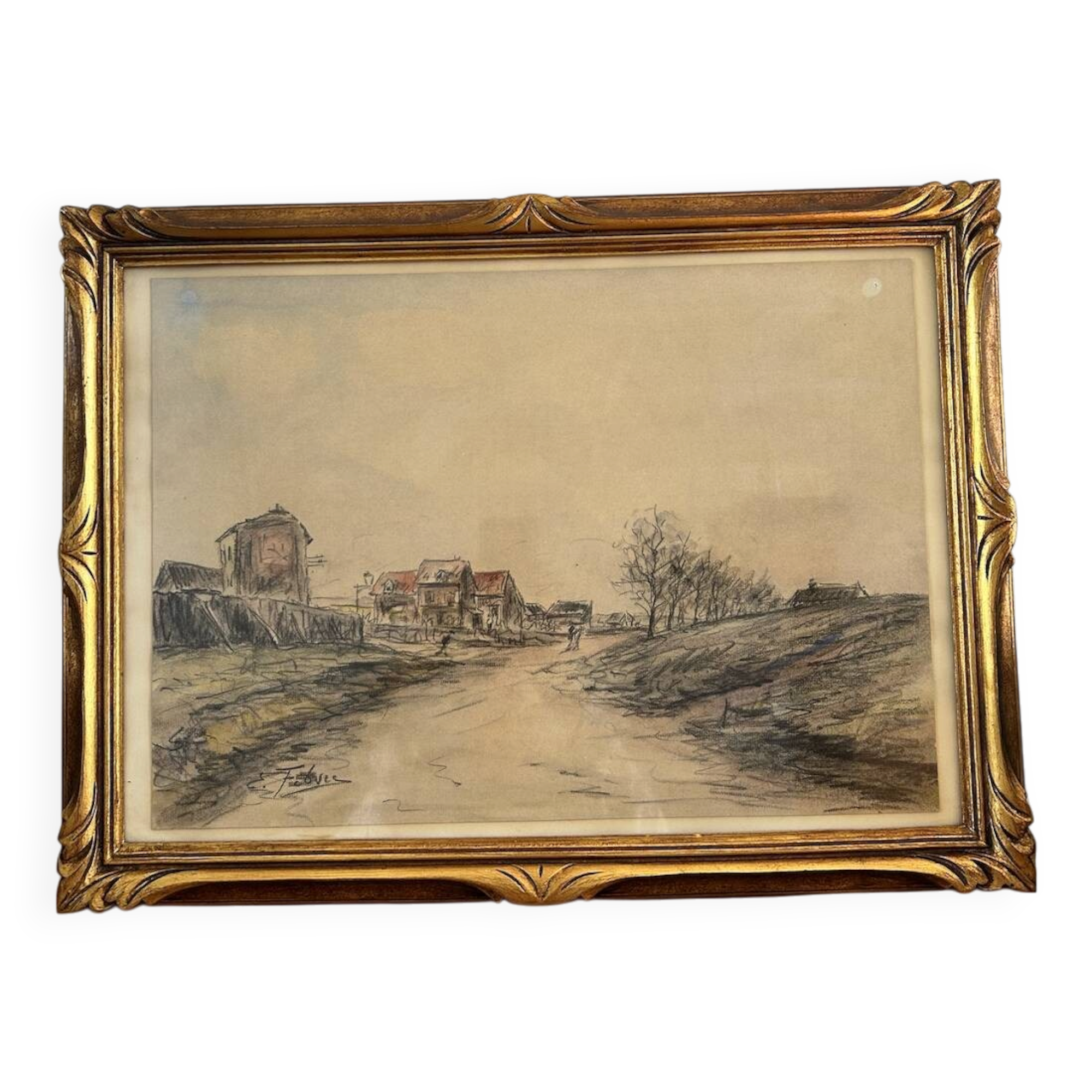 Charcoal drawing by Edouard Febvre