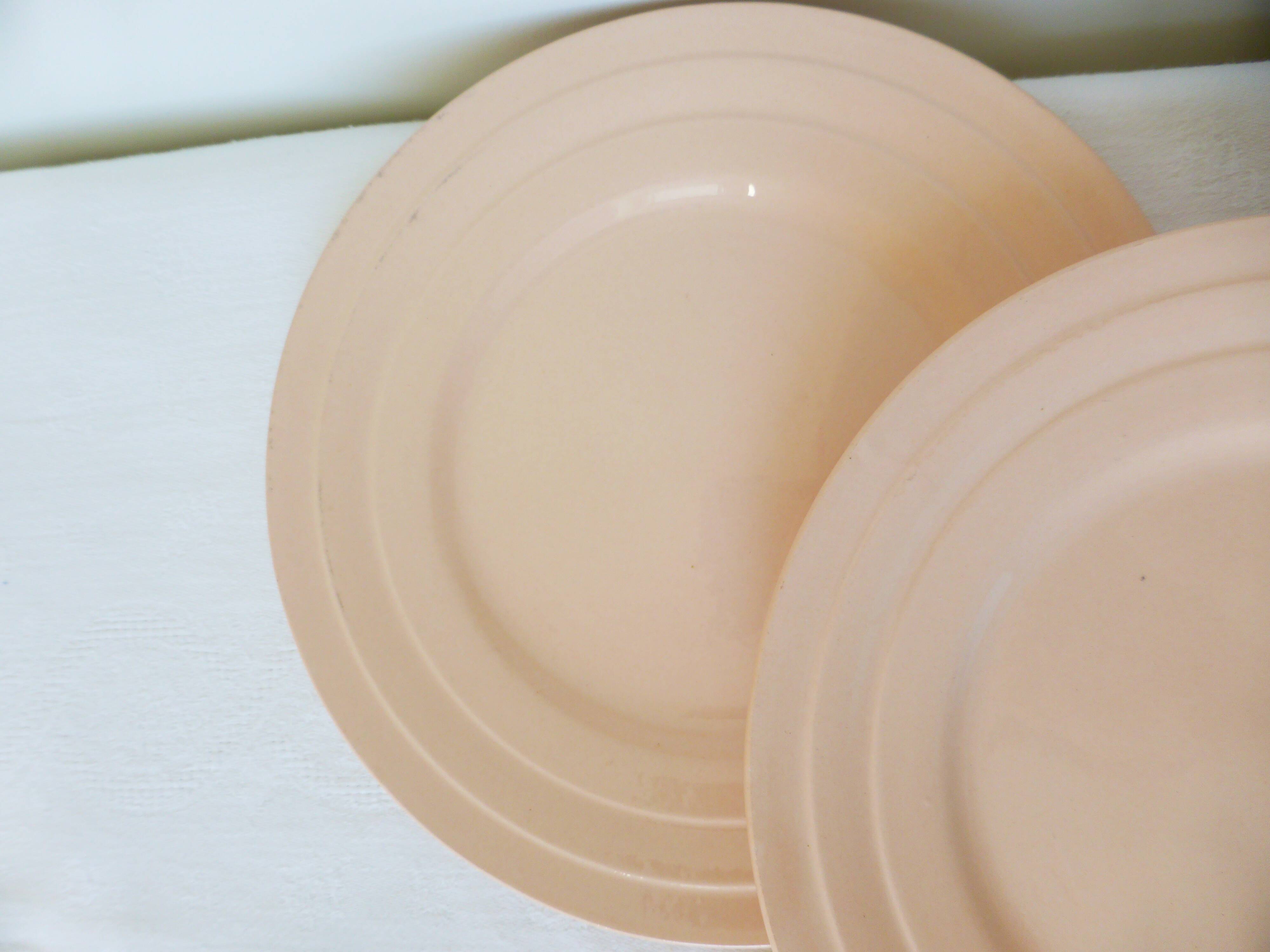 4 vintage Art Deco dessert plates 210689