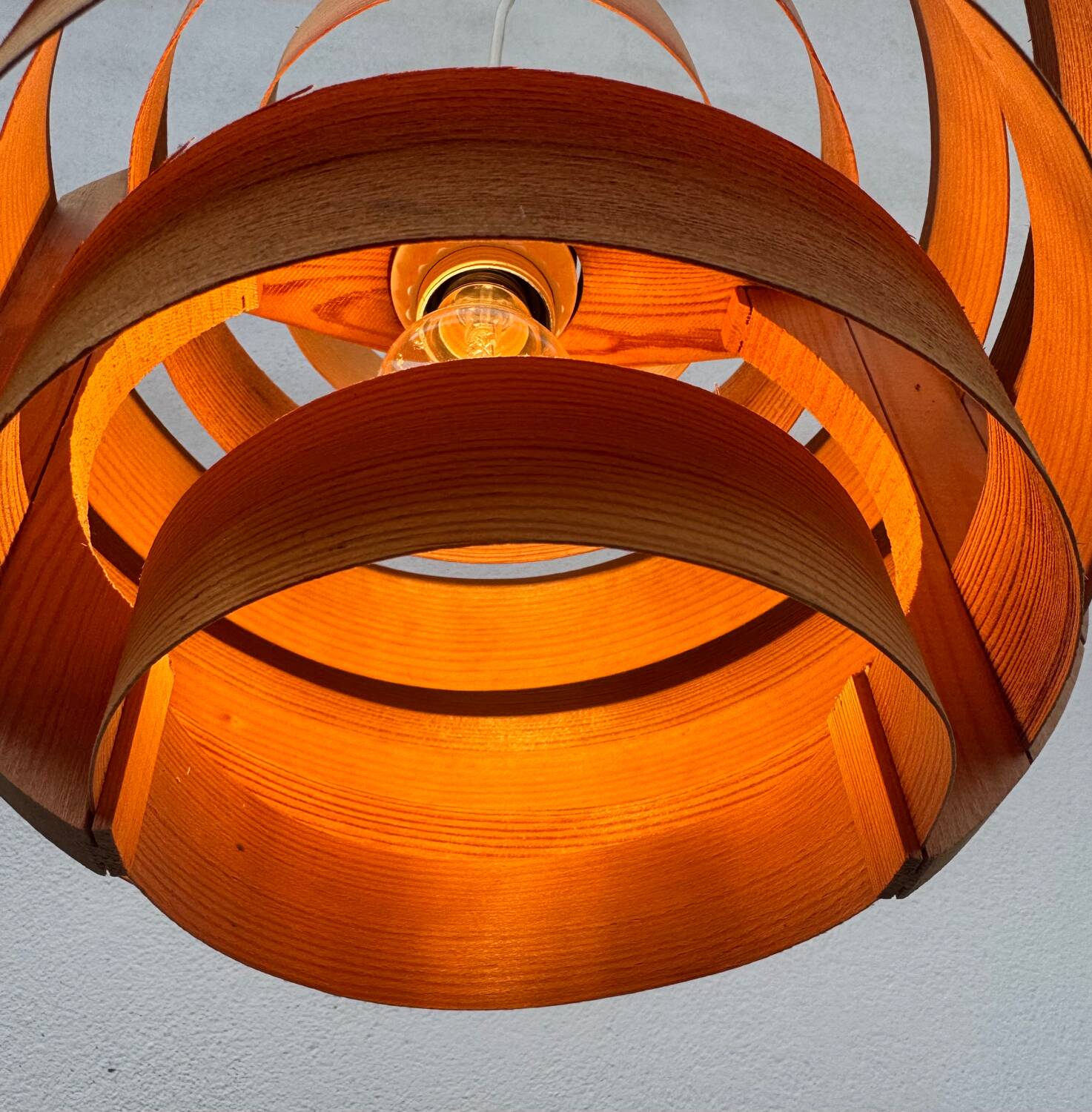 Hans Agne Jakobsson wooden pendant light, 1960s