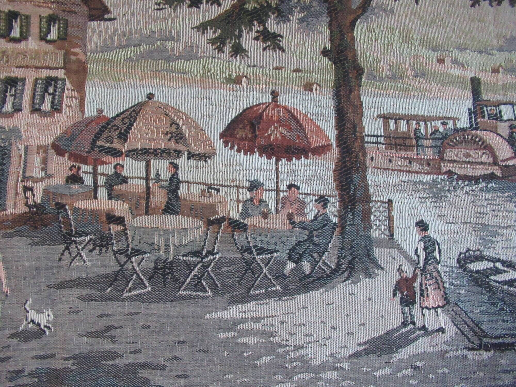 Antique tapestry from lake wolfgang, austria, 1930s-40s.