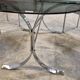 Dining room table + 4 stainless steel and smoked glass chairs 1970