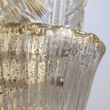 Paire de grands appliques murales Barovier & Toso Foglia d’Oro, années 1980.