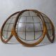 Lamp in mother-of-pearl brass and rattan