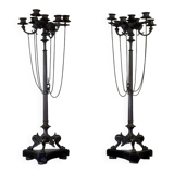 Pair of large bronze candelabras in the Antique style, circa 1880