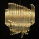 Chandelier with Murano glass quadrilateral prisms, handmade.