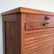 Vintage curtain binder in solid brown oak year 50