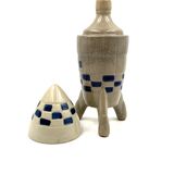Ceramic rocket, spaceship bottle, France 1940s-1950s