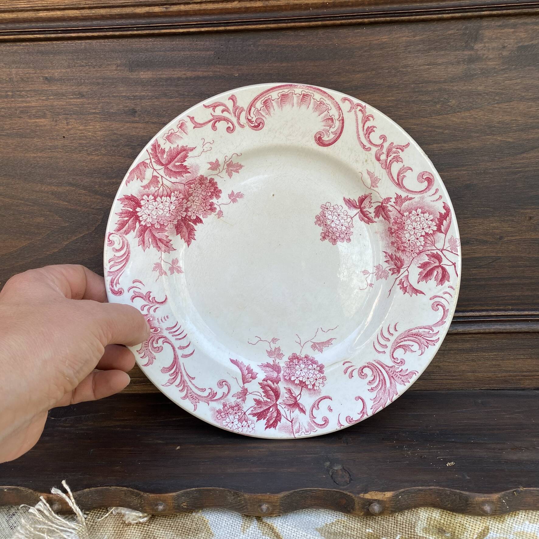 Plate in earthenware from Saint-Amand Snowball