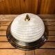 Old molded glass ceiling light with golden outline