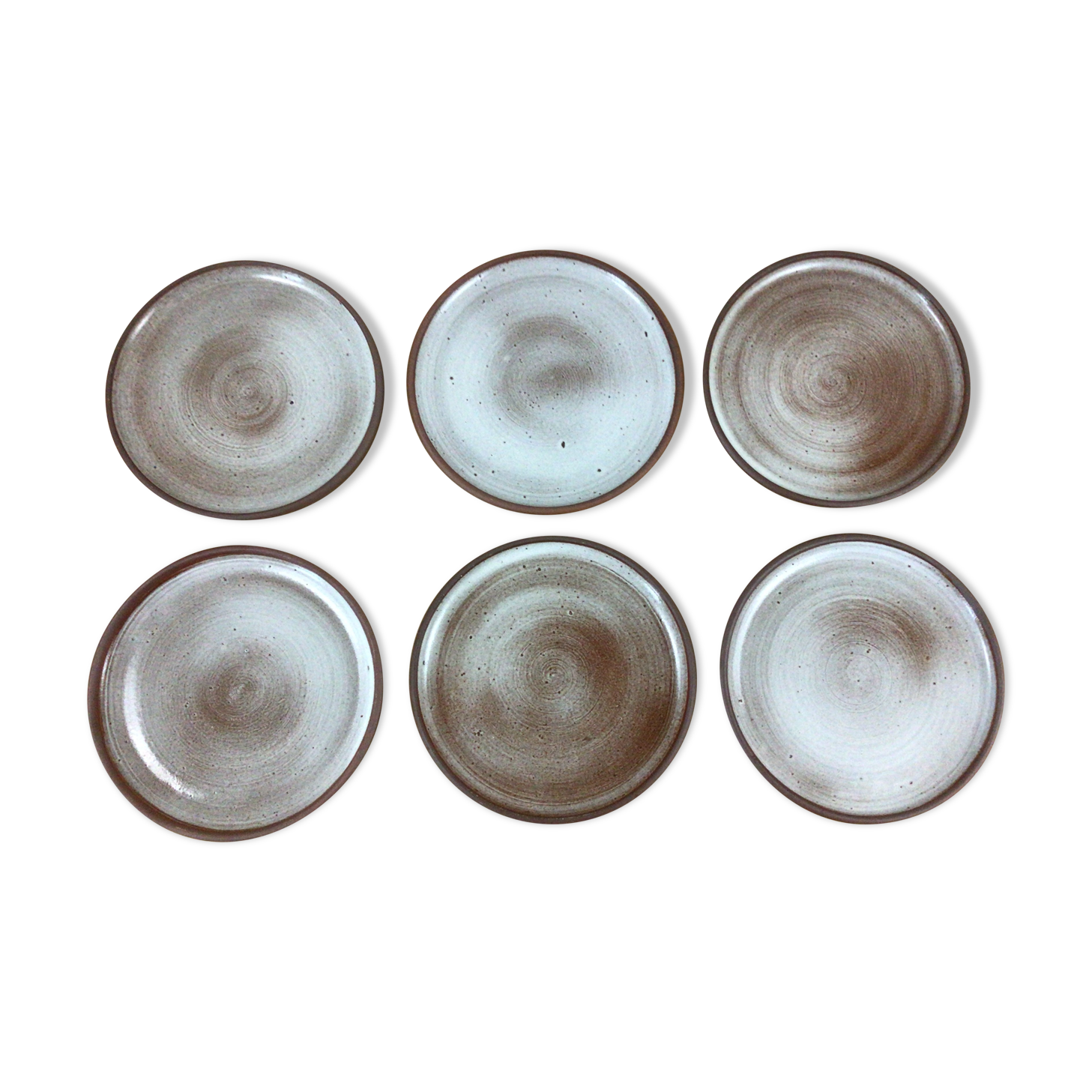 Set of 6 plates in stoneware J&N Pierlot Ratilly