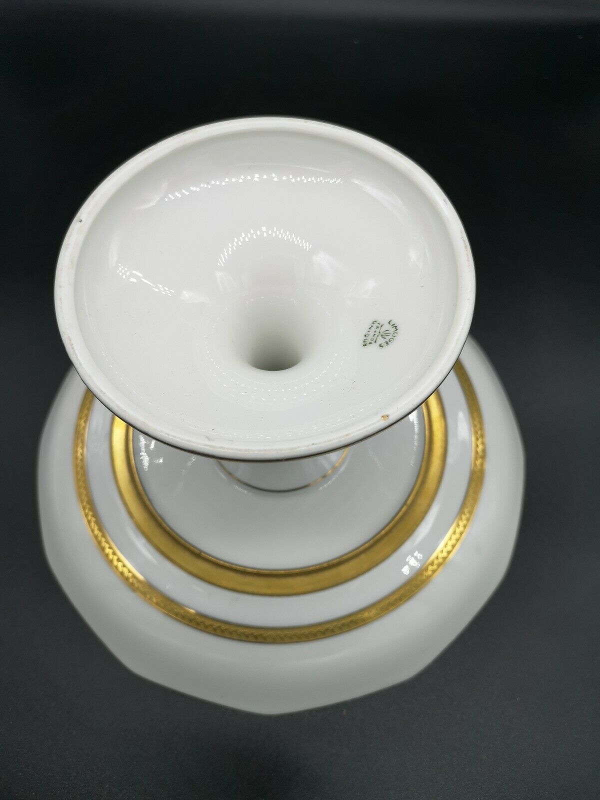 Lot of 2 dishes porcelain Limoges double gilding and white