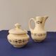 Jug and sugar bowl from Valenciennes by the Gien pottery. Vintage.