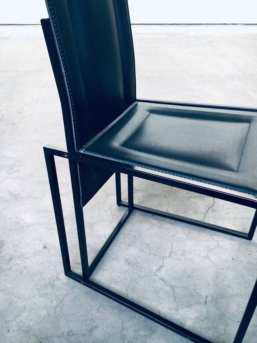 Postmodern architectural dining chairs, Italy, 1980s, set of 10