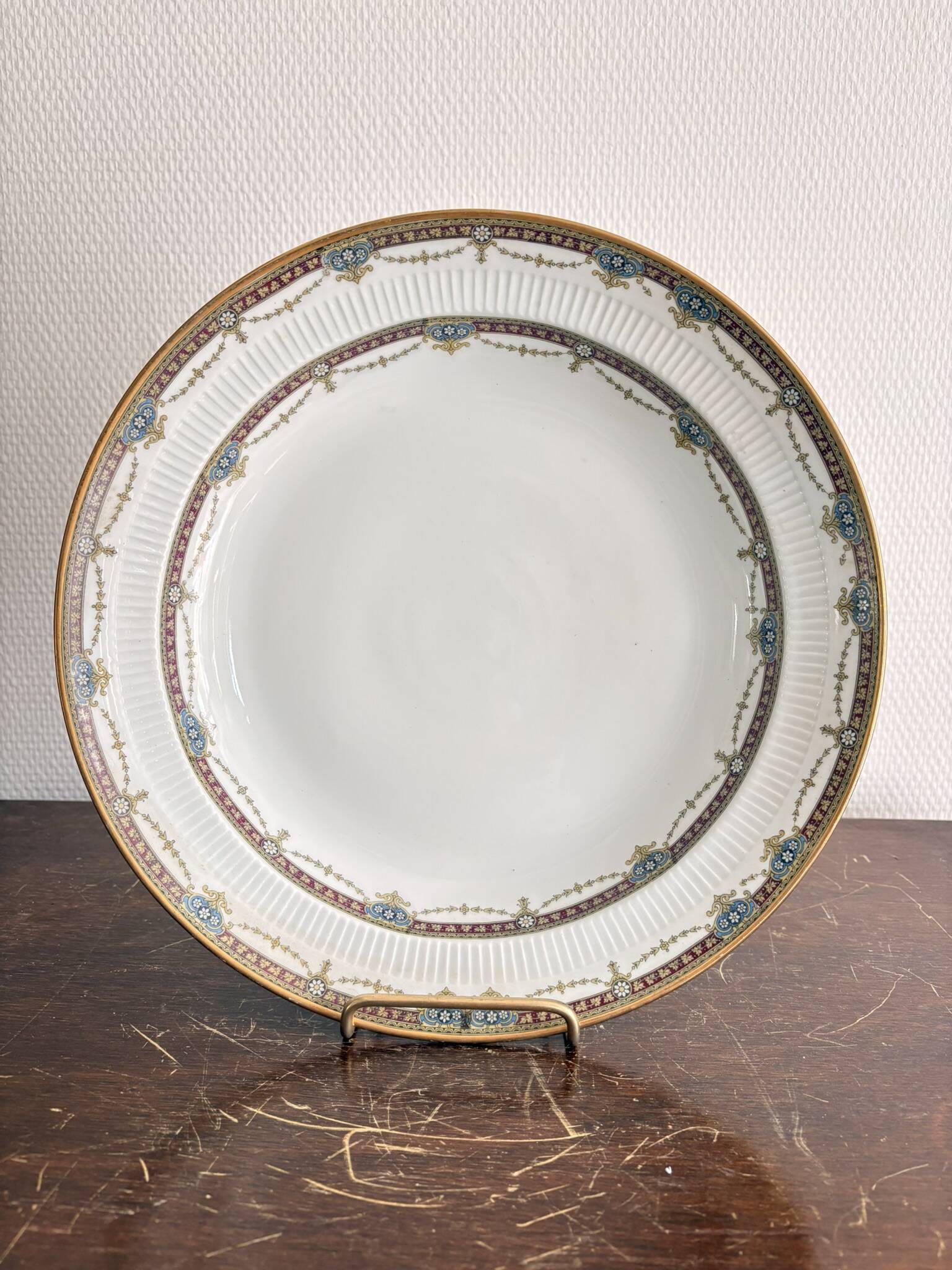 Deep Plate Porcelain Limoges Harreau Fluted Edge Neo Style Salad Bowl
