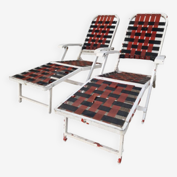 Two Deck Chairs From The Liner France