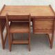 Desk and chair in brutalist style, sled legs, 1970s.