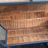 Round wall shelf wood and metal